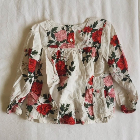 old navy rose floral flowy blouse rayon viscose 2T toddler girls - Picture 6 of 7